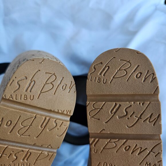 BLOWFISH MALIBU Brasha Bow Wedge Sandal Vegan Black Shoes Size 8 NEW - Picture 7 of 9